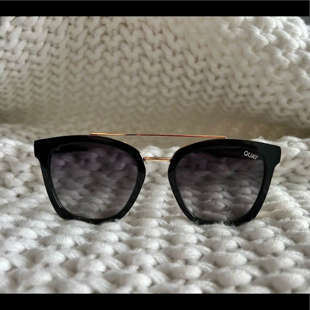 Quay Sweet Dreams Black and Gold Sunglasses